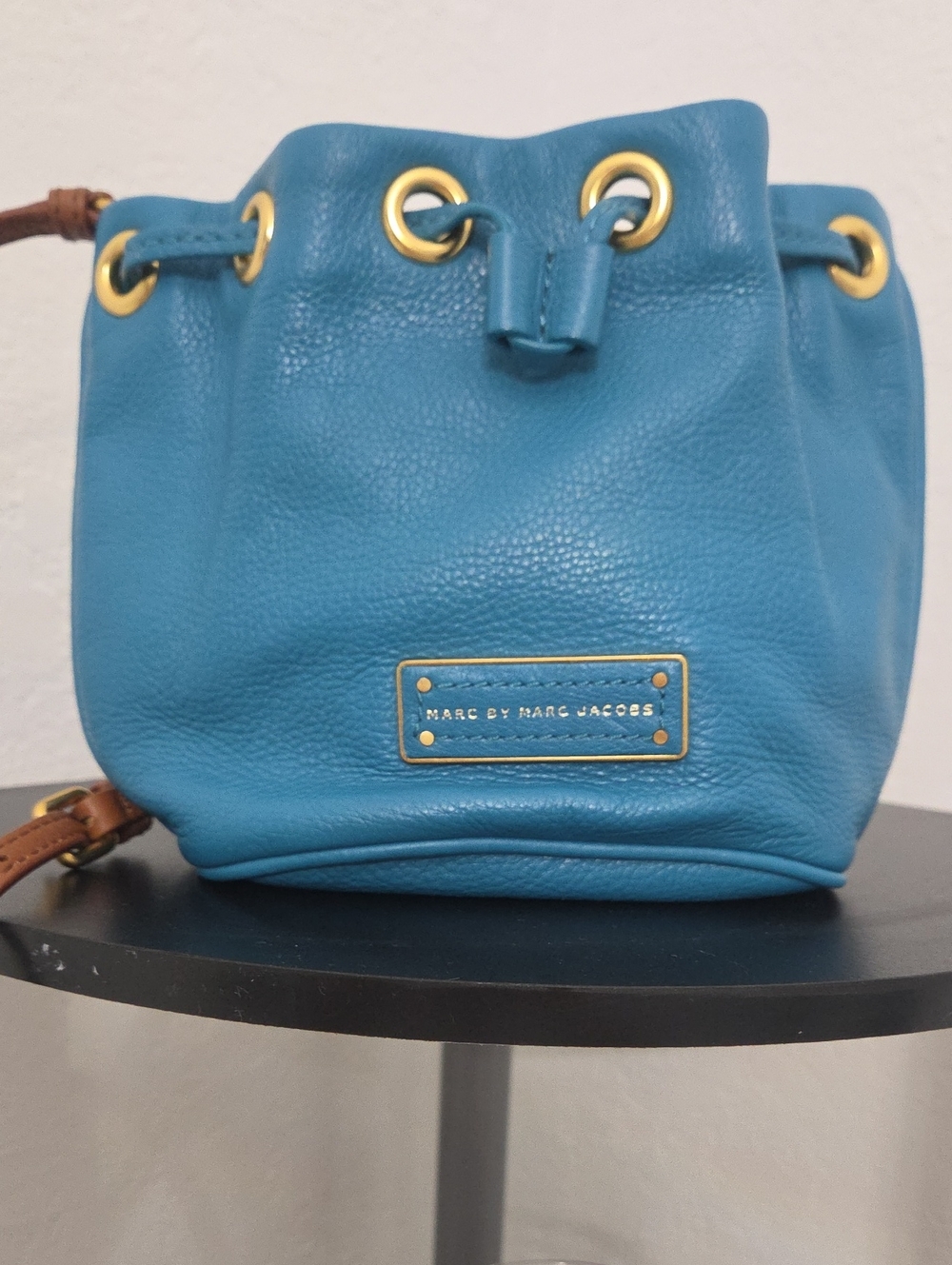 Marc by Marc Jacobs Too Hot To Handle Teal Pebbled Leather Mini Bucket Bag